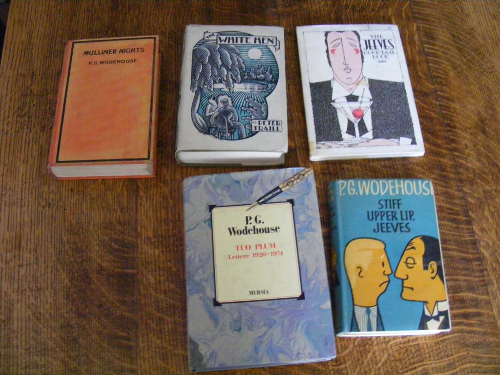 "Books: selection P G Wodehouse comp "Mulliner Nights" 1933 (1st), "Tuo Plum" (1920-24), "Stiff