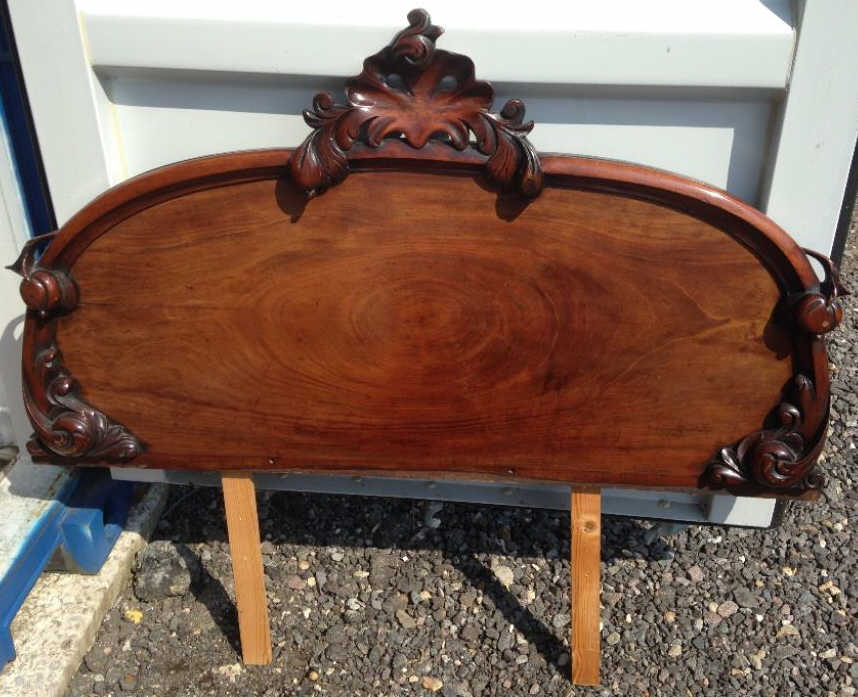 "A Victorian Chiffonier Back carved with scrollwork decoration, approx length 5`."