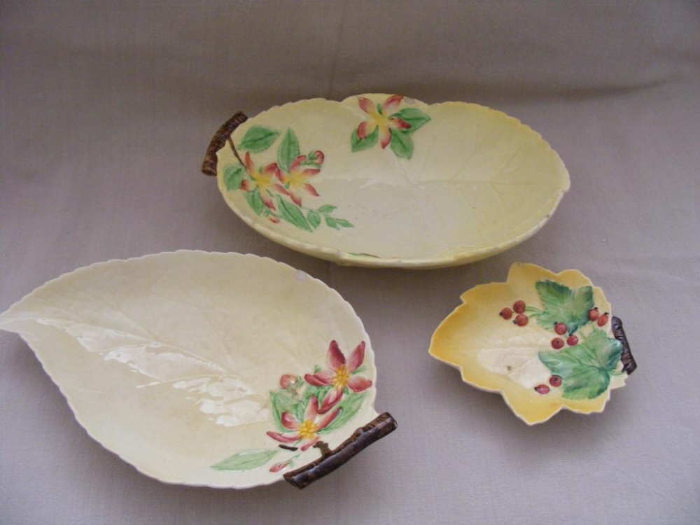 Three various Carltonware Leaf Plates all Australian marked.