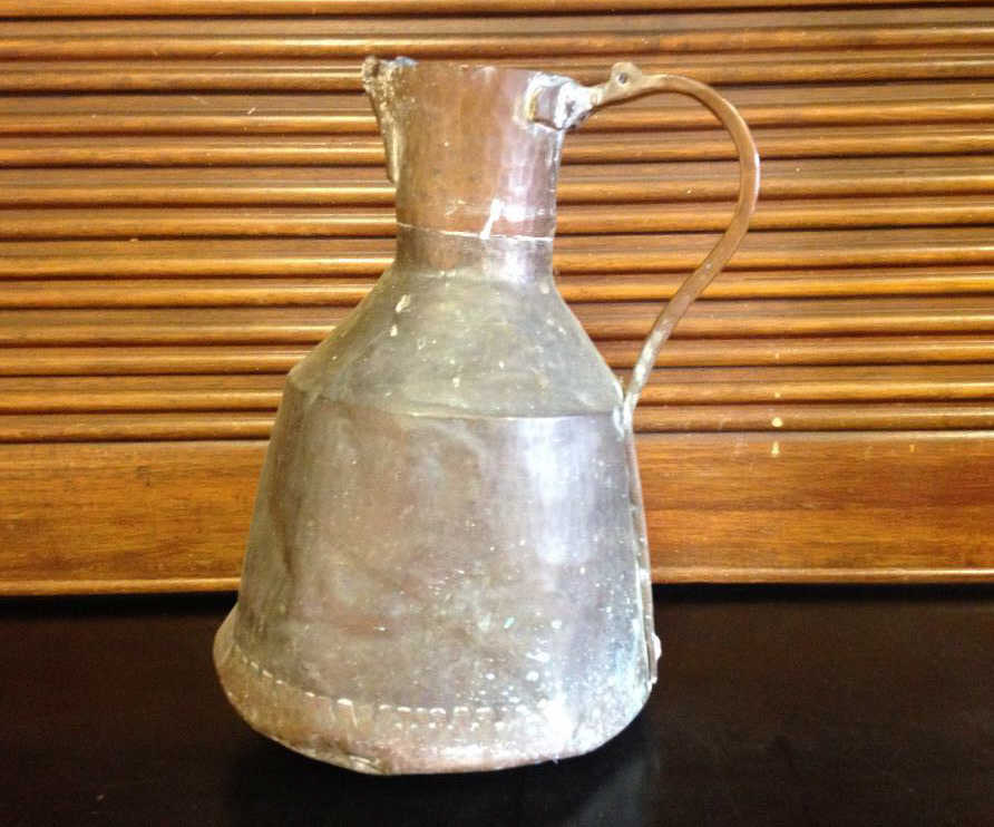 "A vintage copper Jug height approx 14"."