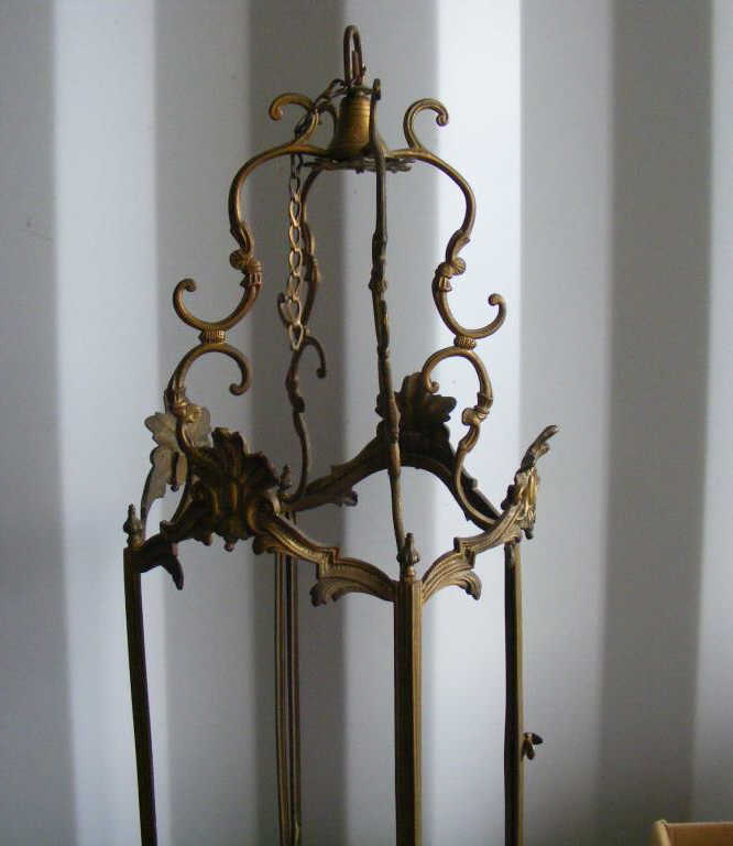 A vintage gilt metal Hall Lantern.