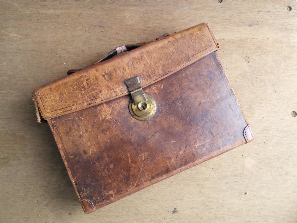 A vintage leather Briefcase.