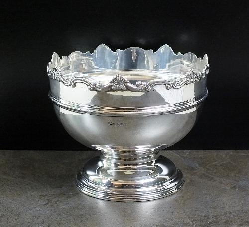 An Edwardian pedestal silver bowl, James Dixon & Sons Ltd, Sheffield 1909, the plain polished