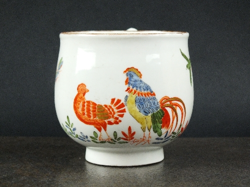A porcelain coffee cup, late 18th century, probably Chinese porcelain but European decorated,