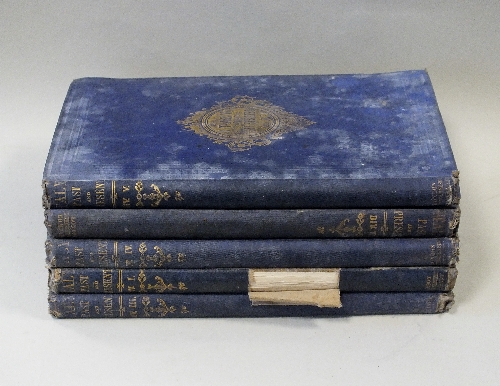 ITALY ILLUSTRATED, past and present, vols 1, 3, 4, 5, and 6, contemprary blue boards with gilted