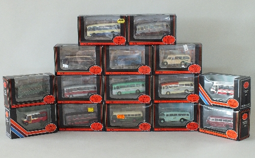 A group of fifteen boxed single-decker buses and coaches by EFE, to include models by Leyland,