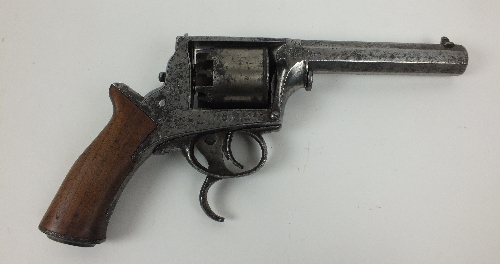 An 80 bore percussion five shot double-action revolver, 'Tranter' pattern, serial number 5622 T,