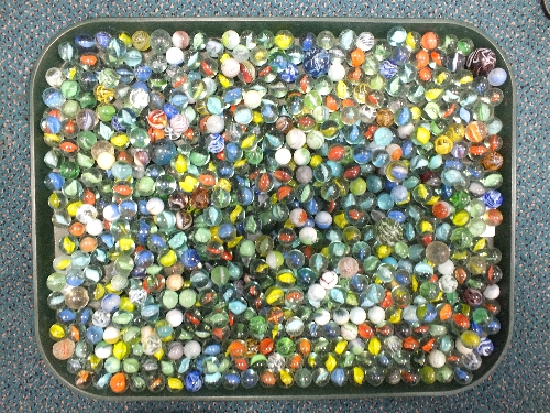 A large collection of glass marbles