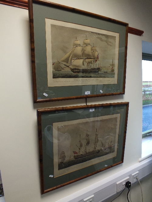Robert Dodd, a pair of coloured prints, Portrait of East Indiaman sailing from Madrass, and Portrait