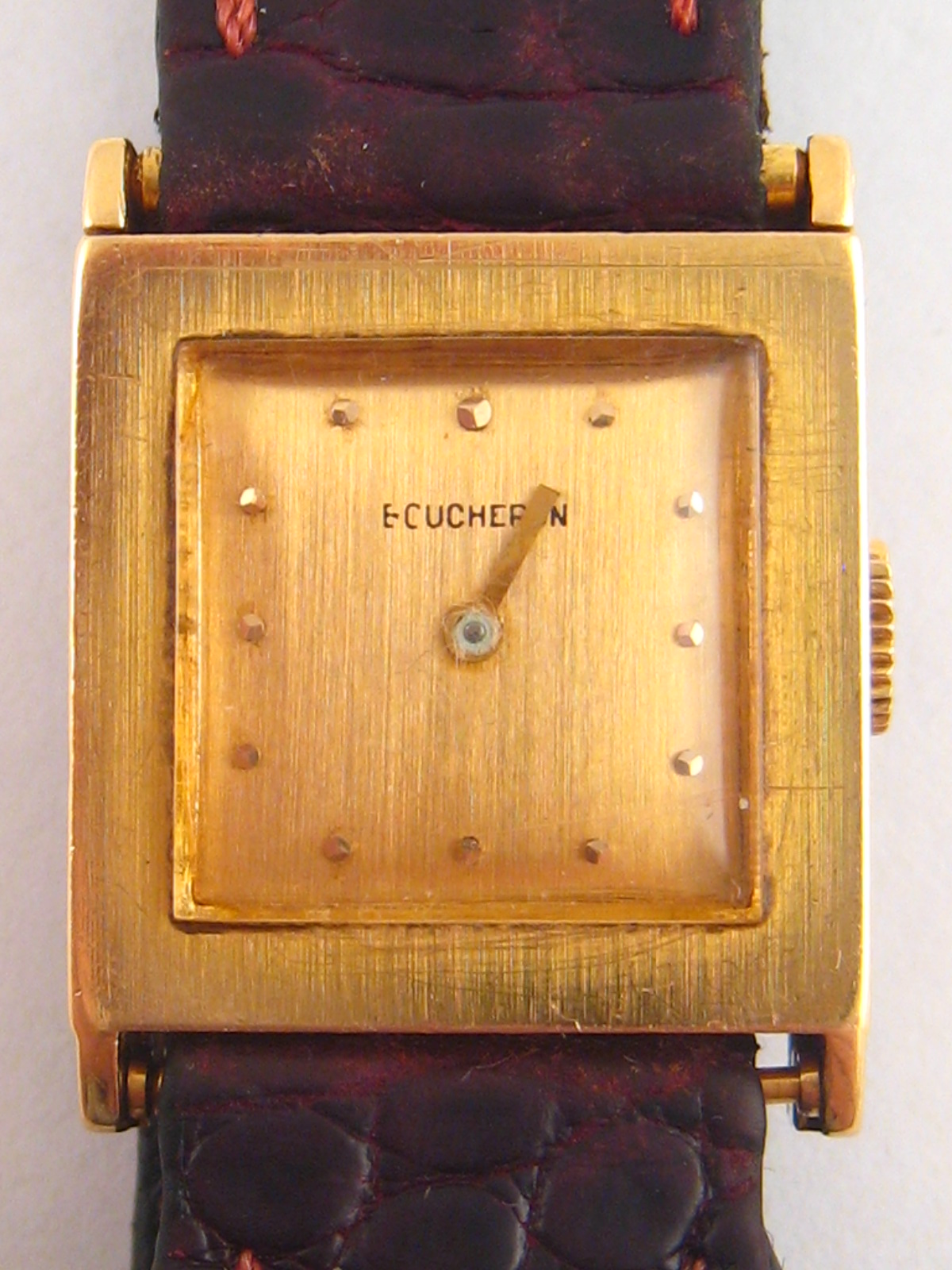 Boucheron . A French hallmarked 18 carat gold wrist watch by Boucheron, dial signed Boucheron,