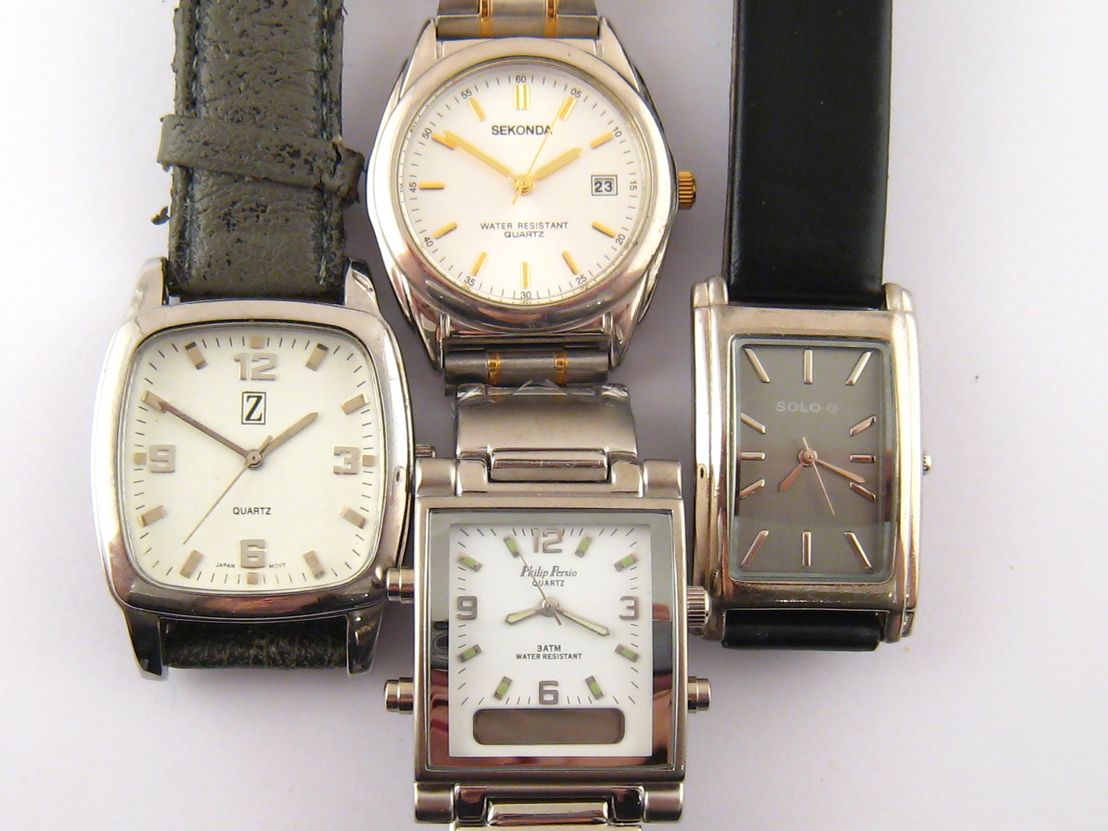 Four gent's watches by Sekonda, Solo, Philip Persio and Zona.