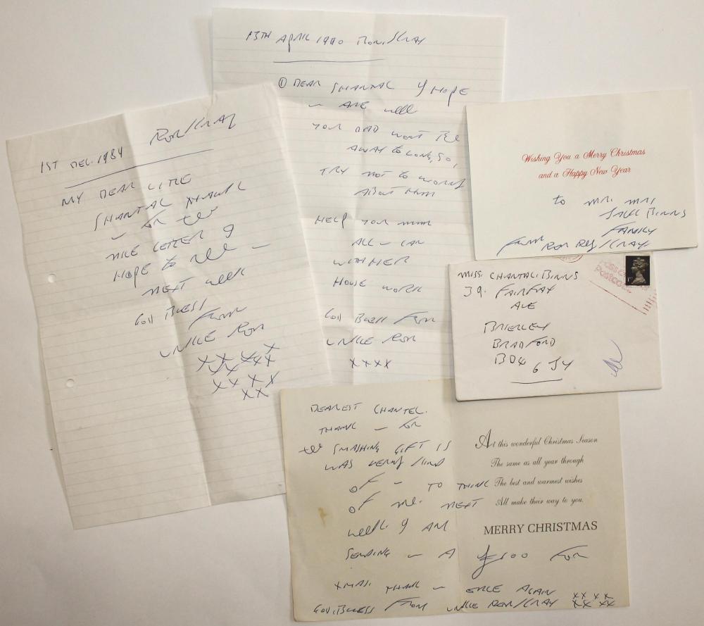 Sporting & Celebrity Autographs. Ronnie Kray - a collection of correspondence from Kray to Chantel