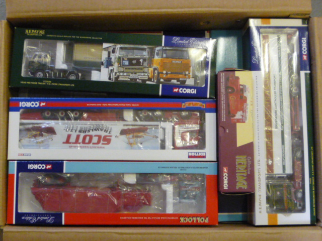 Diecast Vehicles. Twelve larger Corgi Classic articulated box vans, including limited edition,