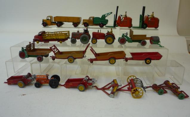 Diecast Vehicles. Seven Dinky Commercial, two tractors and nine other agricultural models,