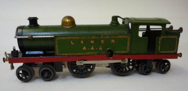 Model Railways. Hornby clockwork "L. & N.E.R. 4-4-4 tank locomotive finished in L.N.E.R. green, some