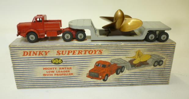 Diecast Vehicles. 986 Mighty Antar Low Loader with Propellor Load, boxed, F-G