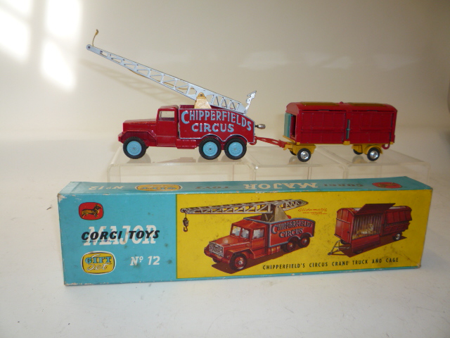 Diecast Vehicles. GS12 Chipperfields Circus Crane Truck and Cage, boxed (no crane hook), G