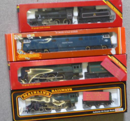 Model Railways. Three Hornby locomotives and Mainline locomotive comprising B.R. Standard Class 5,