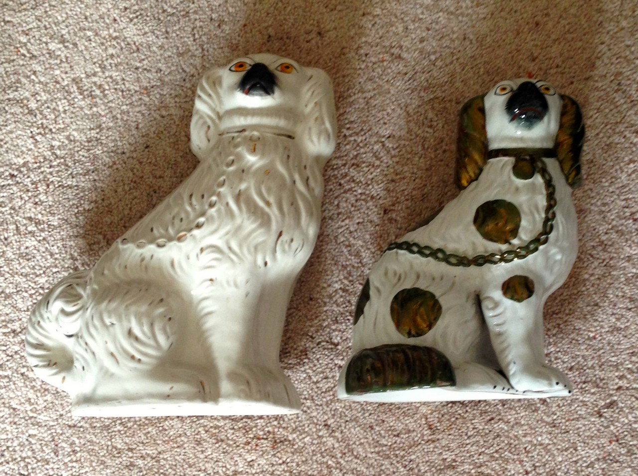 Pair 19th c staffordshire dogs.