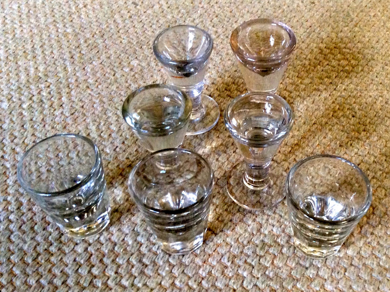 Seven small glasses inc. penny licks.