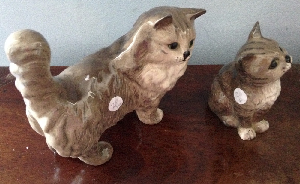 Two Beswick cats.