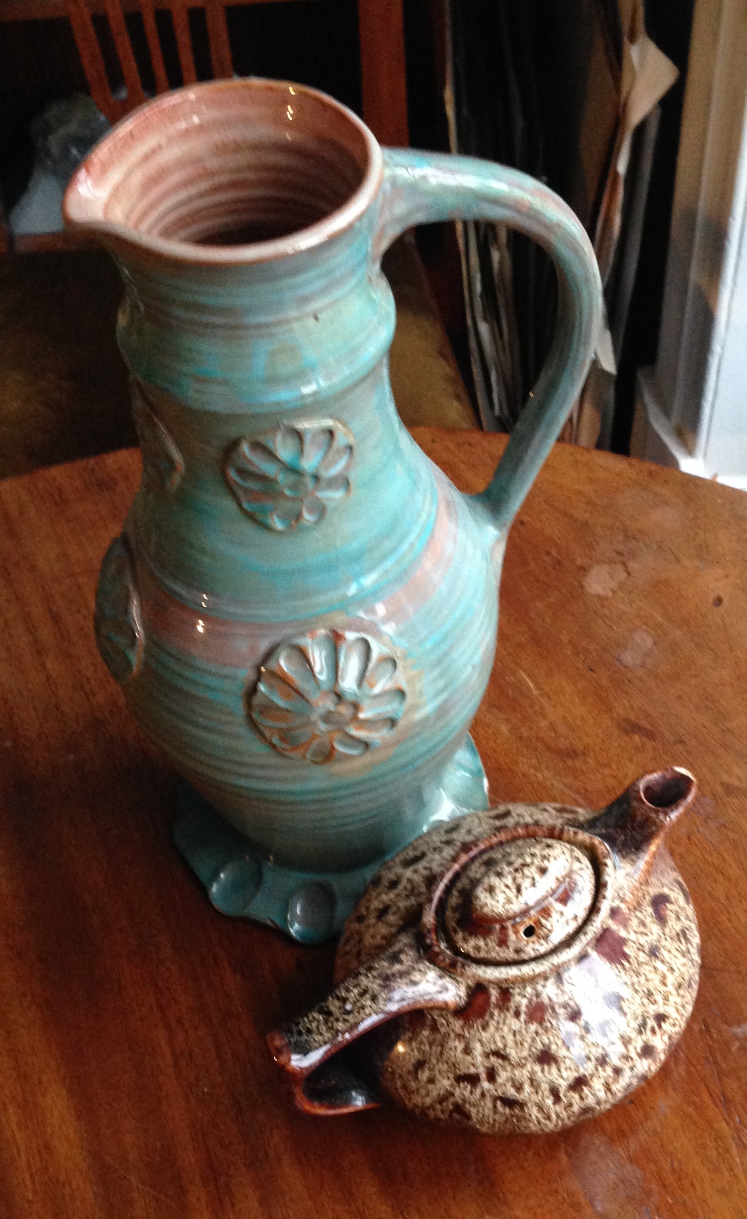 Wold pottery jug and vase.