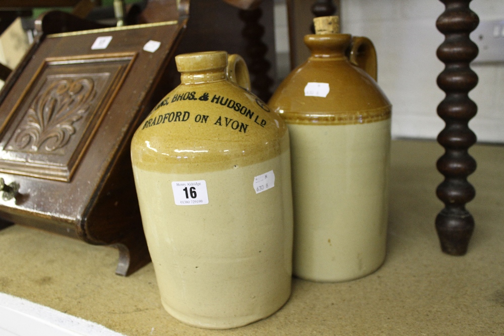 Stoneware: Quart size jar, printed Wilkins Bros & Hudson Ltd, Bradford-on-Avon (Embossed price of