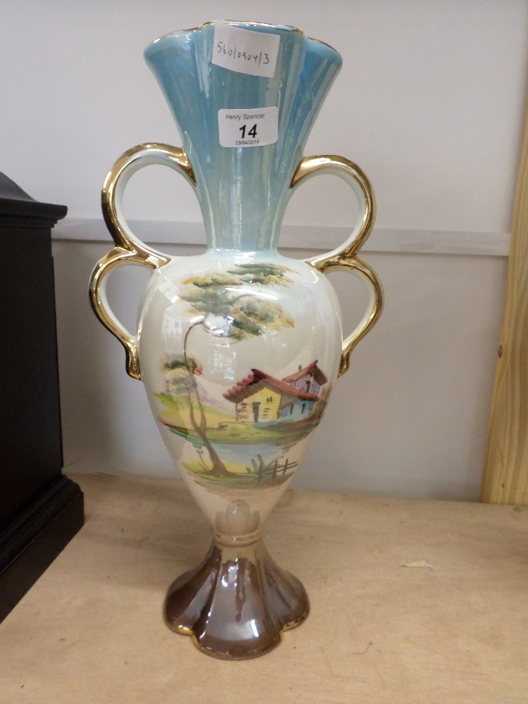 Large double handled vase