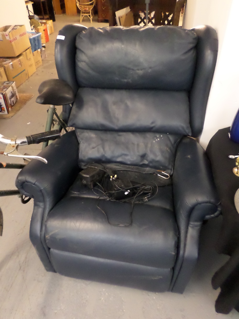 Electric blue recliner
