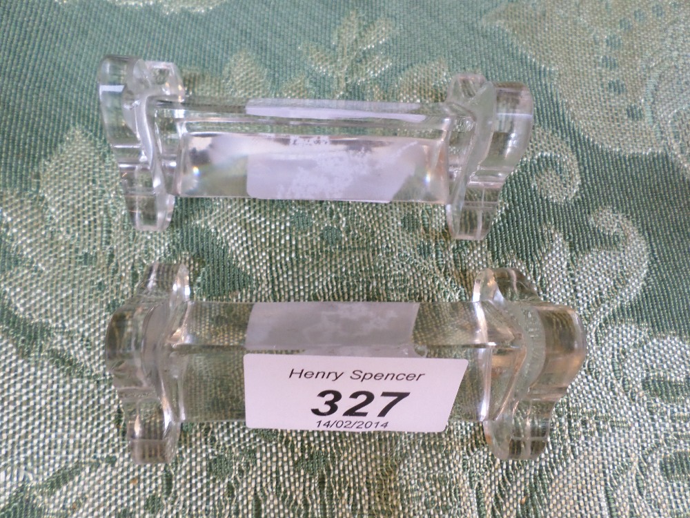 Pair of cut glass knife rests