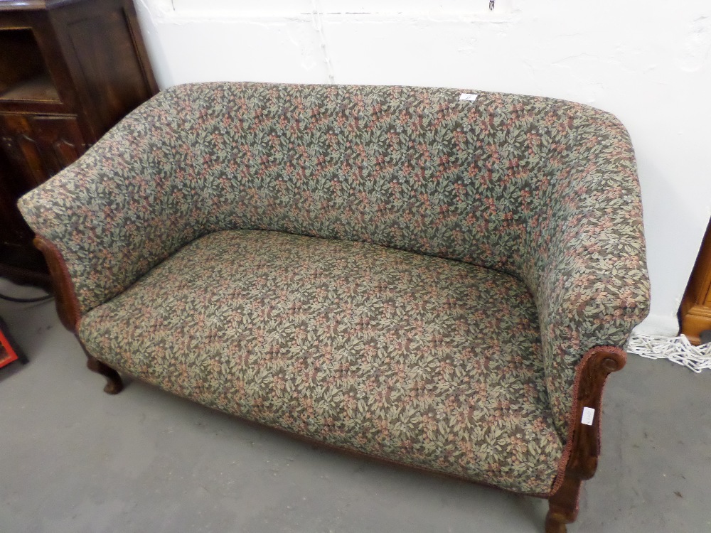Re-cushioned two seater with floral design