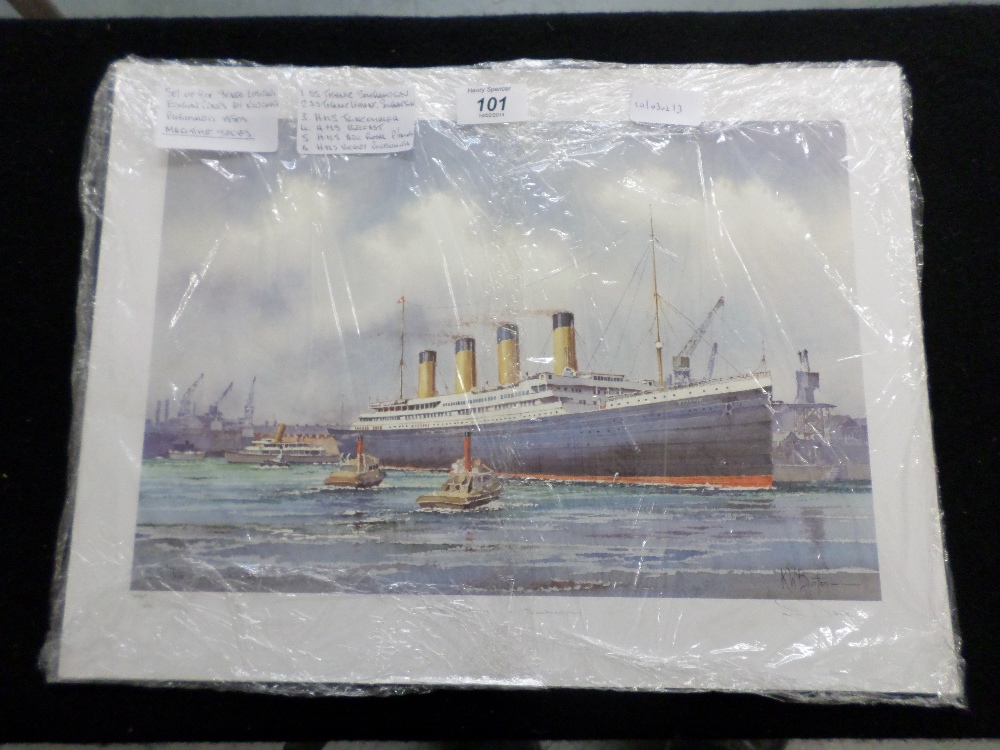 KW Burton Prints, Maritime Series, 6 prints, SS Titanic Southampton, 2. SS Titanic leaving