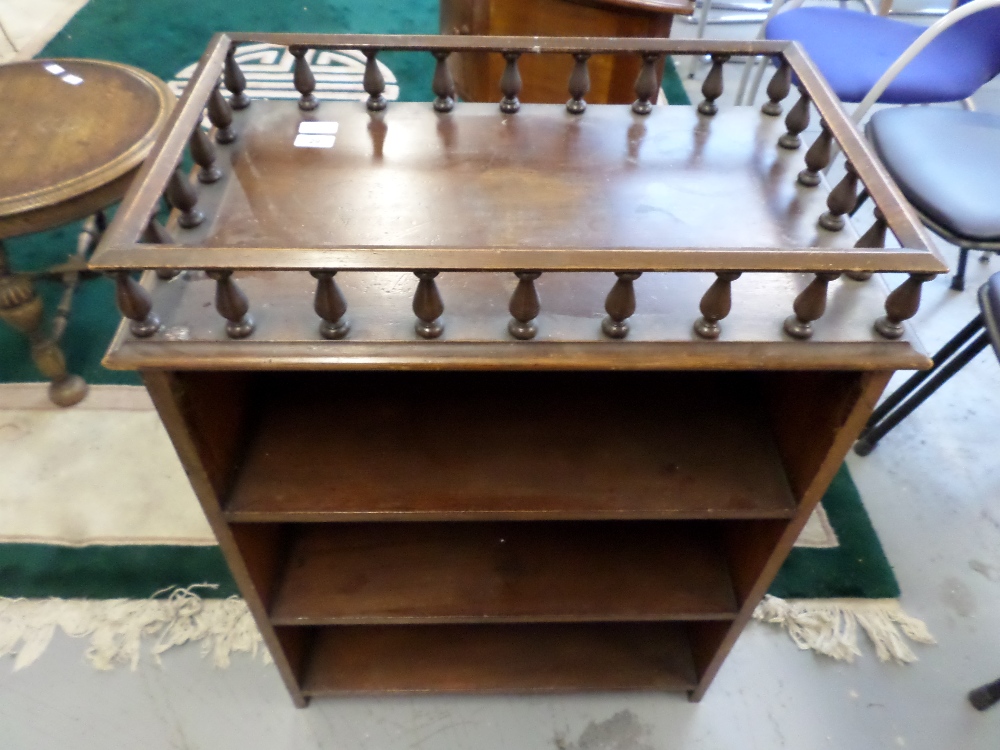 Gallery top mahogany book case