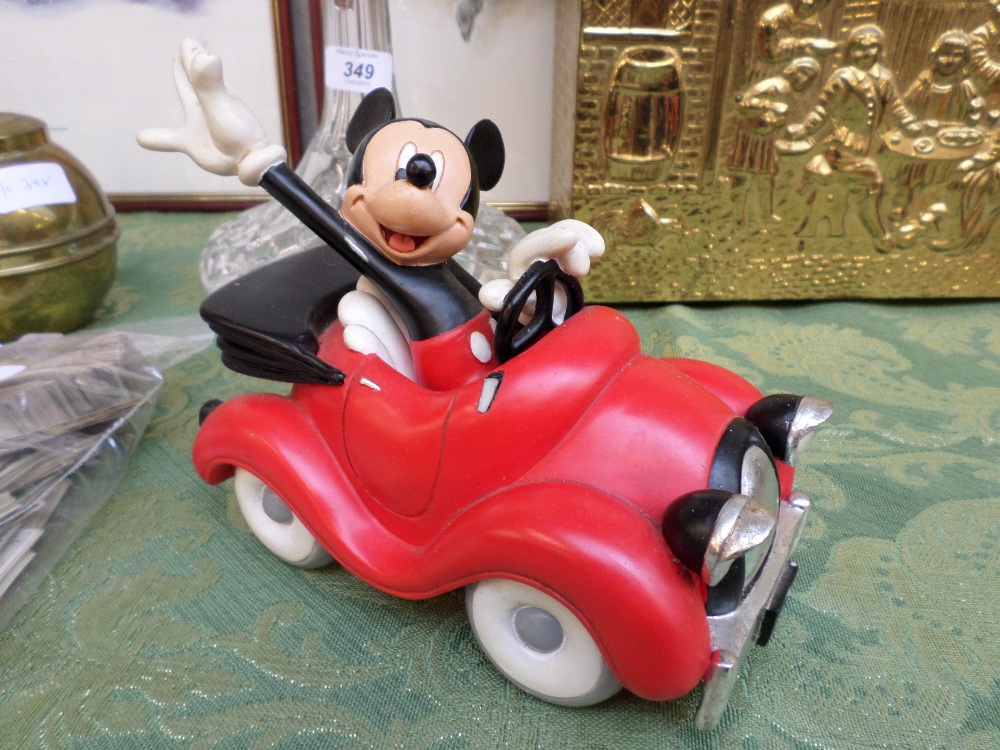 Mickey Mouse in car