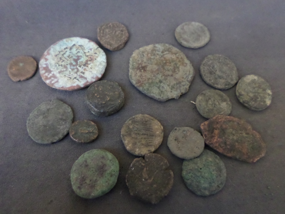 Ancient coin lot including Byzantine, Greek and Roman. (17)