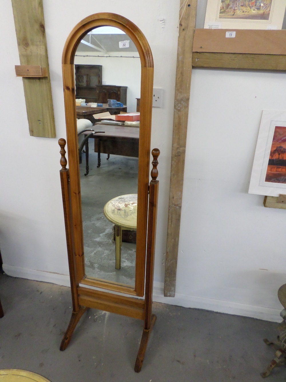 Large freestanding adjustable wooden mirror