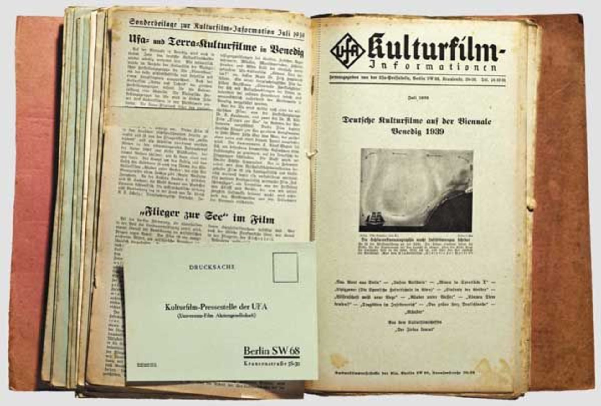 UFA Kulturfilm-Informationen 1938 - 1942  Etwa 30 Ausgaben, dabei "Deutschlands neue Waffen" 9/