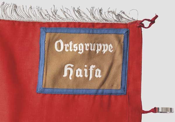 NSDAP Foreign Organisation, Palestine National Group - a banner for the Ortsgruppe "Haifa"  Red - Image 4 of 4