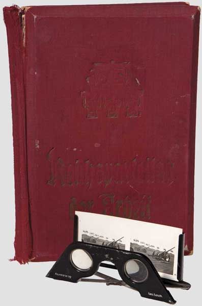 A "Reichsparteitag der Arbeit" 3-D album 1937  Complete with viewer, but missing several slides.