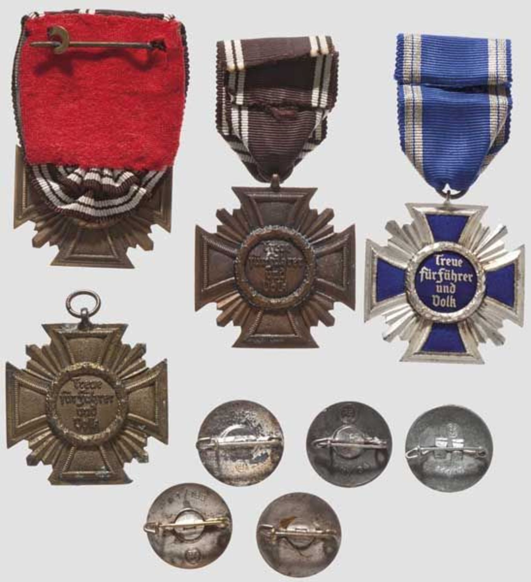 NSDAP Dienstauszeichnungen - vier Exemplare   Blau emailliertes Kreuz (dicke, qualitätvolle - Bild 2 aus 2