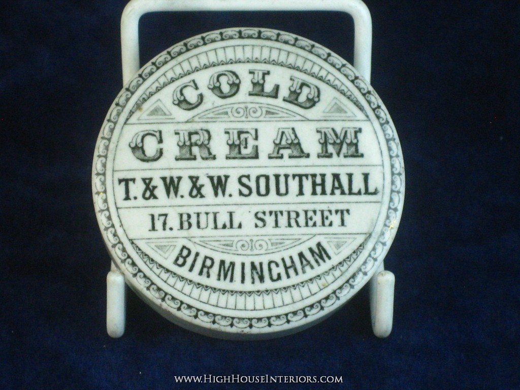 Old Pot Lid Southall Cold Cream Bull Street Birmingham - Chip to rim - includes base - 2.25