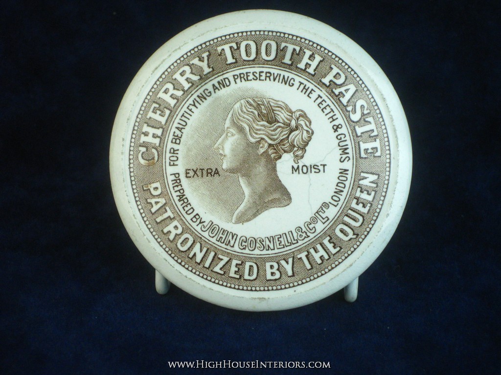 Old Pot Lid Sepia Print John Gosnell Cherry Tooth Paste Extra Moist - One small impact mark to