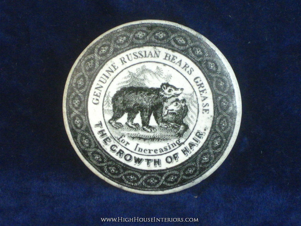 Old Pot Lid Small Genuine Russian Bears Grease for Growth of Hair - Extensive Flange Repair - 2.75