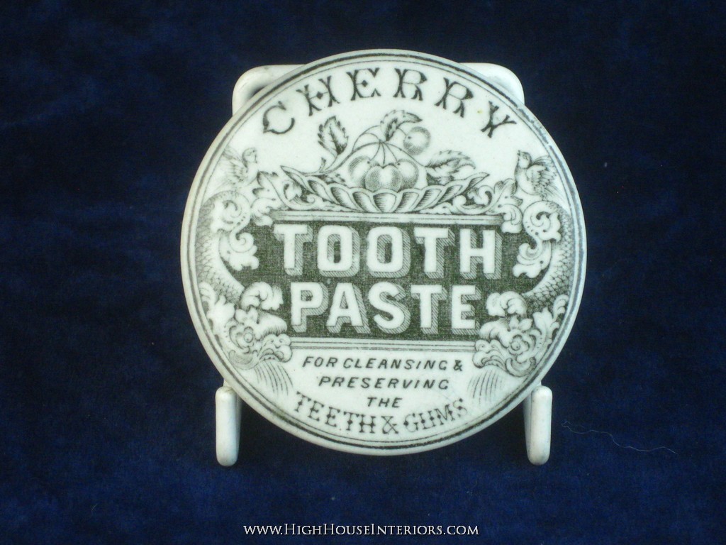 Old Pot Lid Cherry Tooth Paste - Slight staining and very very minor edge nibbling only