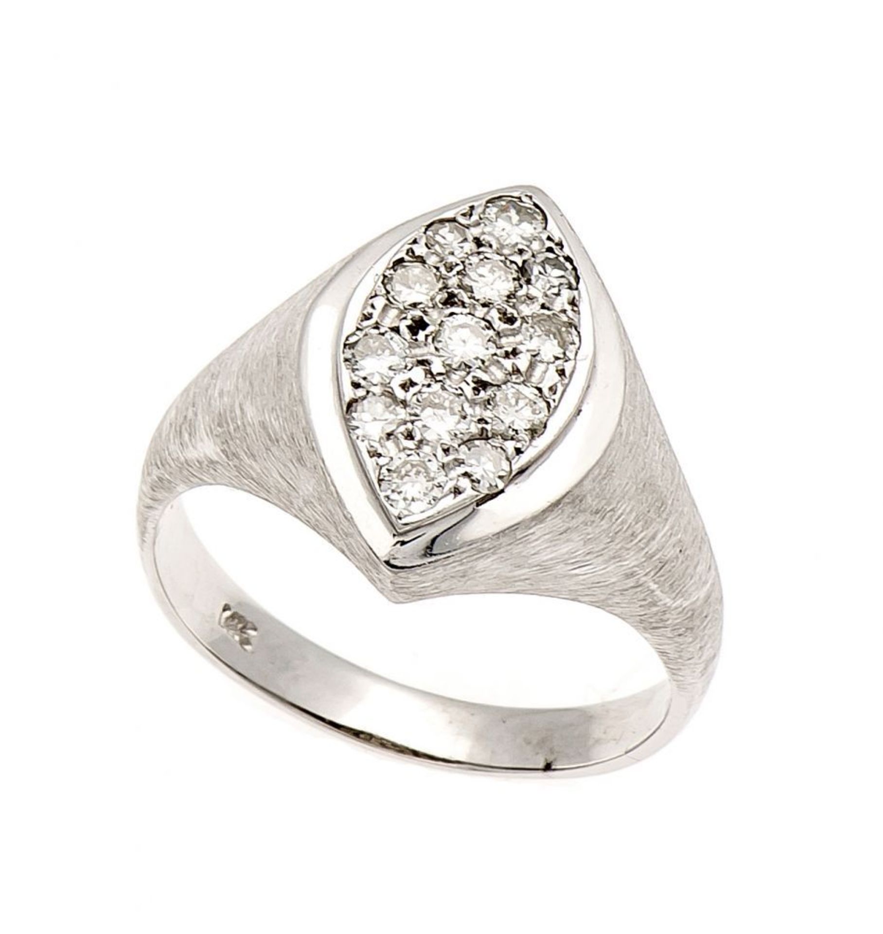 Brillant-Ring WG 585/000 mit Brillanten, zus. 0,50 ct W/SI, RG 58, 6,1 g    Mindestpreis: 180