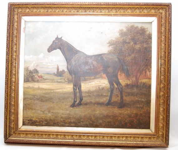 OIL ON CANVAS, ENGLISH SCHOOL, C.1904, 'HILLCLIMBER' THE WINNER OF EIGHT RACES LISTED VERSO, 51 X