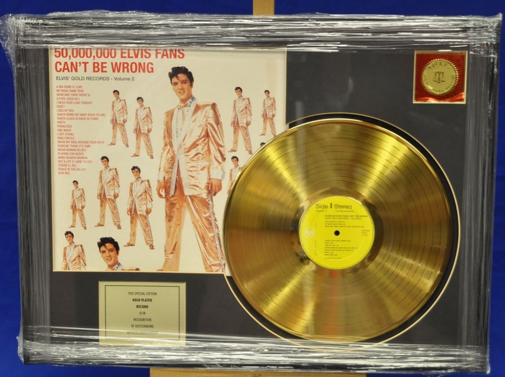 SPECIAL EDITION GOLD DISC PRESENTATION - 50 MILLION ELVIS FANS CANT BE WRONG (FRAME 46 X 61 CM