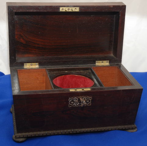 C19TH ROSEWOOD TEA CADDY