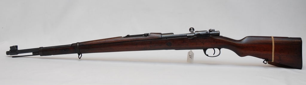 A DEACTIVATED MAUSER 1904, 7-9 CALIBER BOLT ACTION RIFLE, LENGTH OF THE BARREL 55CM FULLY STOCKED