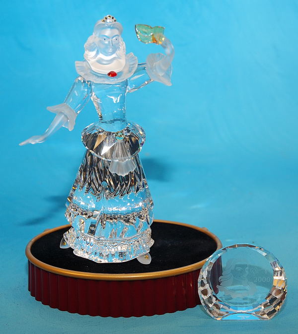 SWAROVSKI ART GLASS FIGURE "MASQUERADE" COLUMBINE BOXED WITH CERTIFICATE BY GABRIELE STAMEY DESIGNER